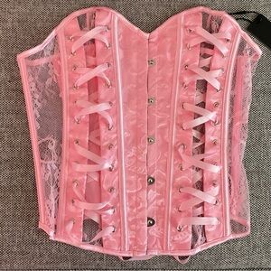 Fashion Nova Pink Lace-Up Camisole